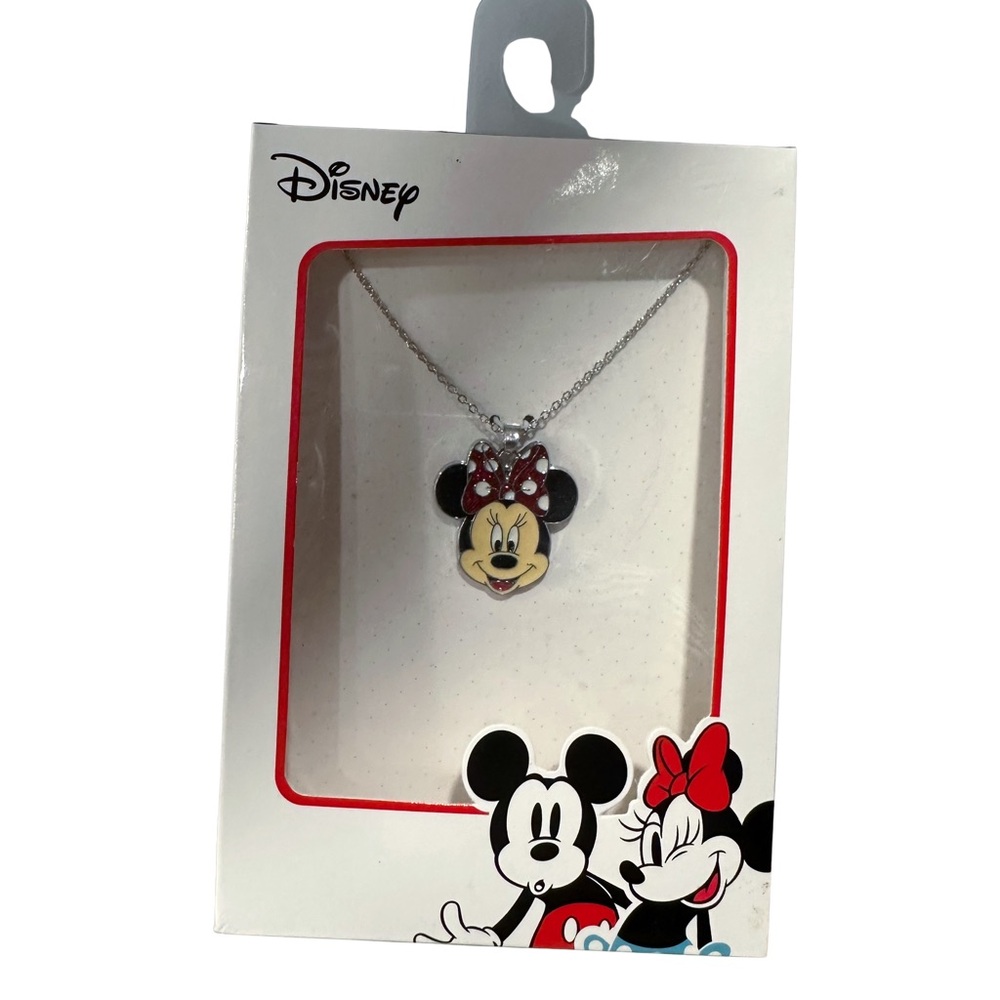NIB Disney Minnie Mouse Necklace , Silver Chain